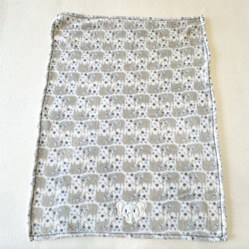 Baby Gear BG Blue Gray Elephant Baby Blanket Lovey